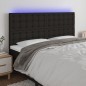 vidaXL Cabecero con luces LED tela negro 160x5x118/128 cm vidaXL Cabecero con luces LED tela negro 160x5x118/128 cm