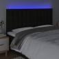 vidaXL Cabecero con luces LED tela negro 160x5x118/128 cm vidaXL Cabecero con luces LED tela negro 160x5x118/128 cm