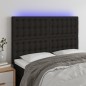 vidaXL Cabecero con luces LED tela negro 144x5x118/128 cm vidaXL Cabecero con luces LED tela negro 144x5x118/128 cm
