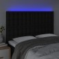 vidaXL Cabecero con luces LED tela negro 144x5x118/128 cm vidaXL Cabecero con luces LED tela negro 144x5x118/128 cm