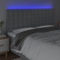 vidaXL Cabecero con luces LED tela gris claro 180x5x118/128 cm vidaXL Cabecero con luces LED tela gris claro 180x5x118/128 cm