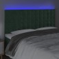 vidaXL Cabecero con luces LED terciopelo verde oscuro 180x5x118/128 cm vidaXL Cabecero con luces LED terciopelo verde oscuro 180x5x118/128 cm