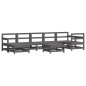 vidaXL Juego de muebles de jardín 8 pzas y cojines madera maciza gris vidaXL Juego de muebles de jardín 8 pzas y cojines madera maciza gris