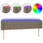 vidaXL Cabecero con LED de tela gris taupe 203x16x78/88 cm vidaXL Cabecero con LED de tela gris taupe 203x16x78/88 cm