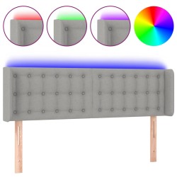 vidaXL Cabecero con LED de tela gris claro 147x16x78/88 cm