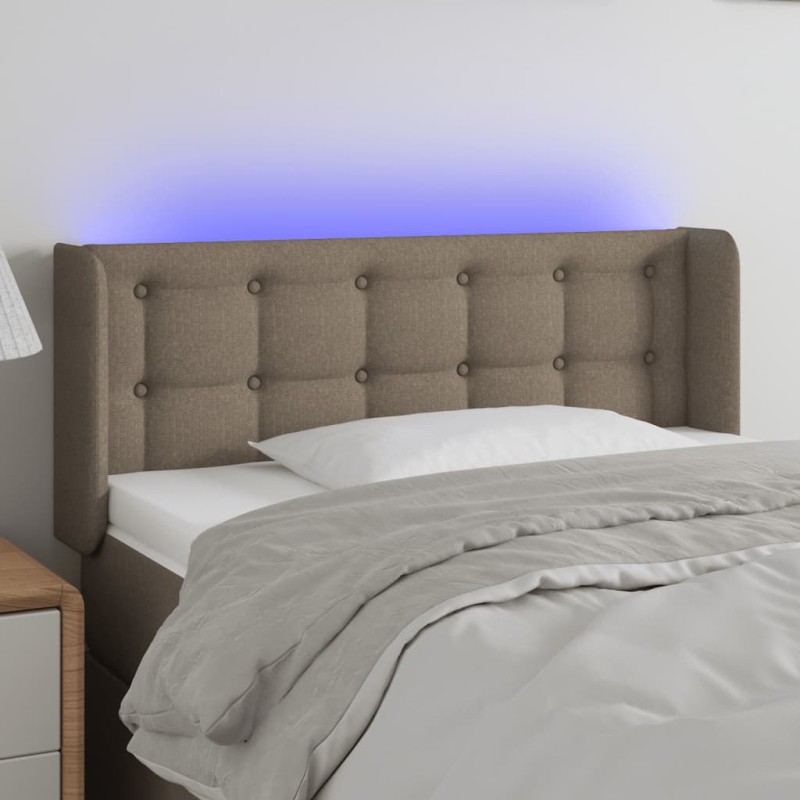 vidaXL Cabecero con LED de tela gris taupe 93x16x78/88 cm vidaXL Cabecero con LED de tela gris taupe 93x16x78/88 cm