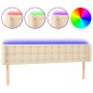 vidaXL Cabecero con LED de tela crema 183x16x78/88 cm vidaXL Cabecero con LED de tela crema 183x16x78/88 cm