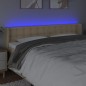 vidaXL Cabecero con LED de tela crema 183x16x78/88 cm vidaXL Cabecero con LED de tela crema 183x16x78/88 cm