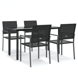 vidaXL Juego de comedor para jardín 5 piezas ratán sintético y acero