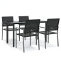 vidaXL Juego de comedor para jardín 5 piezas ratán sintético y acero vidaXL Juego de comedor para jardín 5 piezas ratán sintético y acero