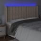 vidaXL Cabecero con LED cuero sintético capuchino 203x16x118/128cm vidaXL Cabecero con LED cuero sintético capuchino 203x16x118/128cm