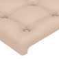 vidaXL Cabecero con LED cuero sintético capuchino 203x16x118/128cm vidaXL Cabecero con LED cuero sintético capuchino 203x16x118/128cm