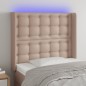 vidaXL Cabecero con LED cuero sintético capuchino 103x16x118/128cm vidaXL Cabecero con LED cuero sintético capuchino 103x16x118/128cm