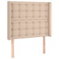 vidaXL Cabecero con LED cuero sintético capuchino 103x16x118/128cm vidaXL Cabecero con LED cuero sintético capuchino 103x16x118/128cm