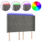 vidaXL Cabecero con LED de terciopelo gris claro 147x16x118/128 cm