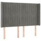 vidaXL Cabecero con LED de terciopelo gris claro 147x16x118/128 cm