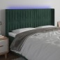 vidaXL Cabecero con LED de terciopelo verde oscuro 163x16x118/128 cm vidaXL Cabecero con LED de terciopelo verde oscuro 163x16x118/128 cm