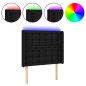 vidaXL Cabecero con LED de tela negro 83x16x118/128 cm