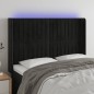 vidaXL Cabecero con LED de terciopelo negro 147x16x118/128 cm vidaXL Cabecero con LED de terciopelo negro 147x16x118/128 cm