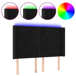 vidaXL Cabecero con LED de terciopelo negro 147x16x118/128 cm
