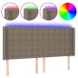 vidaXL Cabecero con LED de tela gris taupe 183x16x118/128 cm