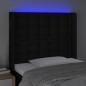vidaXL Cabecero con LED de tela negro 93x16x118/128 cm vidaXL Cabecero con LED de tela negro 93x16x118/128 cm