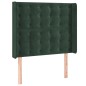 vidaXL Cabecero con LED de terciopelo verde oscuro 93x16x118/128 cm vidaXL Cabecero con LED de terciopelo verde oscuro 93x16x118/128 cm