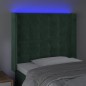 vidaXL Cabecero con LED de terciopelo verde oscuro 93x16x118/128 cm vidaXL Cabecero con LED de terciopelo verde oscuro 93x16x118/128 cm