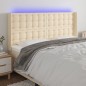 vidaXL Cabecero con LED de tela color crema 163x16x118/128 cm vidaXL Cabecero con LED de tela color crema 163x16x118/128 cm