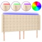 vidaXL Cabecero con LED de tela color crema 163x16x118/128 cm vidaXL Cabecero con LED de tela color crema 163x16x118/128 cm