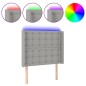vidaXL Cabecero con LED de tela gris claro 93x16x118/128 cm vidaXL Cabecero con LED de tela gris claro 93x16x118/128 cm