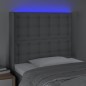 vidaXL Cabecero con LED de tela gris claro 93x16x118/128 cm vidaXL Cabecero con LED de tela gris claro 93x16x118/128 cm