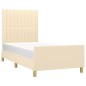 vidaXL Estructura de cama con cabecero de tela color crema 90x190 cm vidaXL Estructura de cama con cabecero de tela color crema 90x190 cm