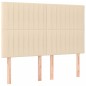 vidaXL Estructura de cama con cabecero de tela color crema 140x190 cm vidaXL Estructura de cama con cabecero de tela color crema 140x190 cm