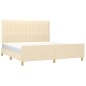 vidaXL Estructura de cama con cabecero de tela color crema 180x200 cm vidaXL Estructura de cama con cabecero de tela color crema 180x200 cm