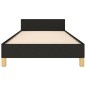 vidaXL Estructura de cama con cabecero de tela negro 90x200 cm