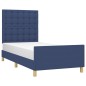 vidaXL Estructura de cama con cabecero de tela azul 80x200 cm vidaXL Estructura de cama con cabecero de tela azul 80x200 cm