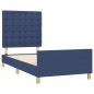 vidaXL Estructura de cama con cabecero de tela azul 80x200 cm vidaXL Estructura de cama con cabecero de tela azul 80x200 cm