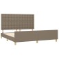 vidaXL Estructura de cama con cabecero de tela gris taupe 160x200 cm vidaXL Estructura de cama con cabecero de tela gris taupe 160x200 cm
