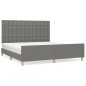 vidaXL Estructura de cama con cabecero tela gris oscuro 180x200 cm vidaXL Estructura de cama con cabecero tela gris oscuro 180x200 cm