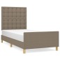vidaXL Estructura de cama con cabecero de tela gris taupe 90x200 cm vidaXL Estructura de cama con cabecero de tela gris taupe 90x200 cm