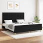 vidaXL Estructura de cama con cabecero de tela negro 160x200 cm vidaXL Estructura de cama con cabecero de tela negro 160x200 cm
