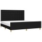 vidaXL Estructura de cama con cabecero de tela negro 160x200 cm vidaXL Estructura de cama con cabecero de tela negro 160x200 cm