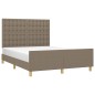 vidaXL Estructura de cama con cabecero de tela gris taupe 140x200 cm