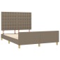vidaXL Estructura de cama con cabecero de tela gris taupe 140x200 cm