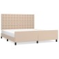 vidaXL Estructura de cama cabecero cuero sintético capuchino 160x200cm vidaXL Estructura de cama cabecero cuero sintético capuchino 160x200cm
