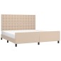 vidaXL Estructura de cama cabecero cuero sintético capuchino 160x200cm vidaXL Estructura de cama cabecero cuero sintético capuchino 160x200cm