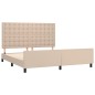 vidaXL Estructura de cama cabecero cuero sintético capuchino 160x200cm vidaXL Estructura de cama cabecero cuero sintético capuchino 160x200cm