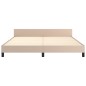 vidaXL Estructura de cama cabecero cuero sintético capuchino 160x200cm vidaXL Estructura de cama cabecero cuero sintético capuchino 160x200cm