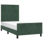 vidaXL Estructura cama con cabecero terciopelo verde oscuro 90x200 cm vidaXL Estructura cama con cabecero terciopelo verde oscuro 90x200 cm
